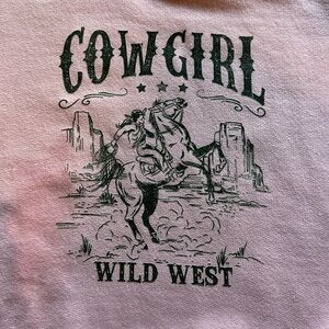 Cowgirl 5T 6T fun sweatshirt sweater pink long sleeve warm  NWOT